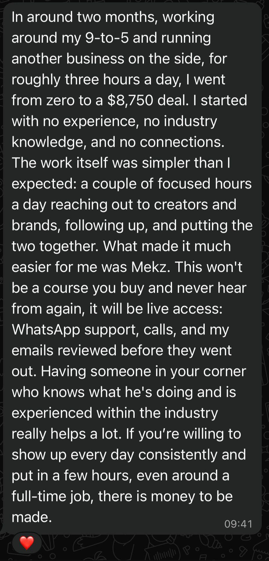 Student testimonial